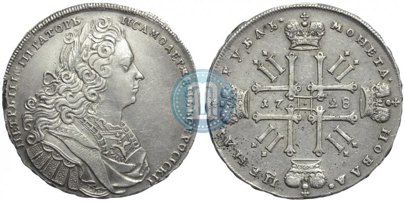 Фото 1 рубль 1728 года  "Тип 1727"