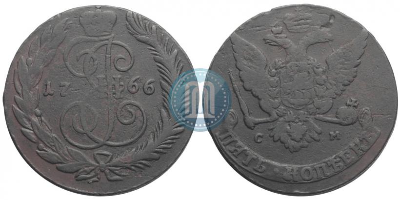 Picture 5 kopecks 1766 year СМ 