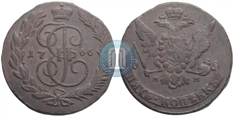 Picture 5 kopecks 1766 year ММ 