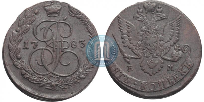 Фото 5 копеек 1783 года ЕМ 
