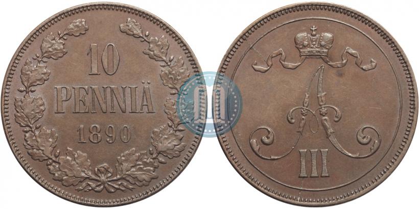 Фото 10 пенни 1890 года  