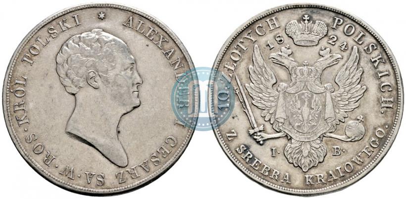 Picture 10 złotych 1824 year IB 