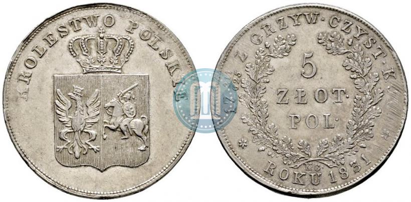 Picture 5 złotych 1831 year KG "Polish uprising"