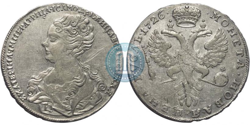 Picture 1 rouble 1726 year  "Moscow type, portrait turned to the left"