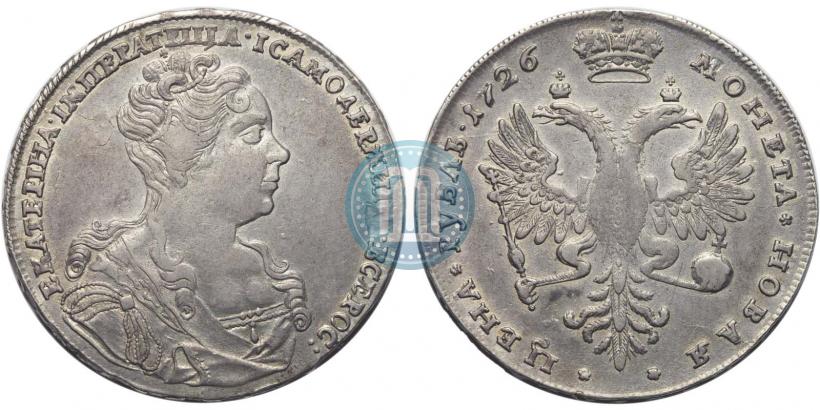 Picture 1 rouble 1726 year  "Moscow type, portrait turned to the right"