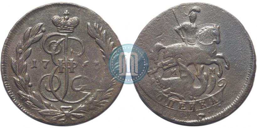 Picture 1 kopeck 1763 year ММ 