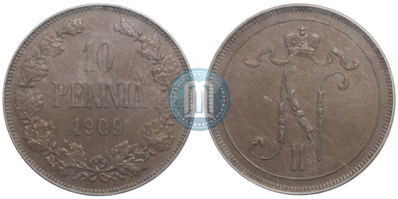 Picture 10 pennia 1909 year  