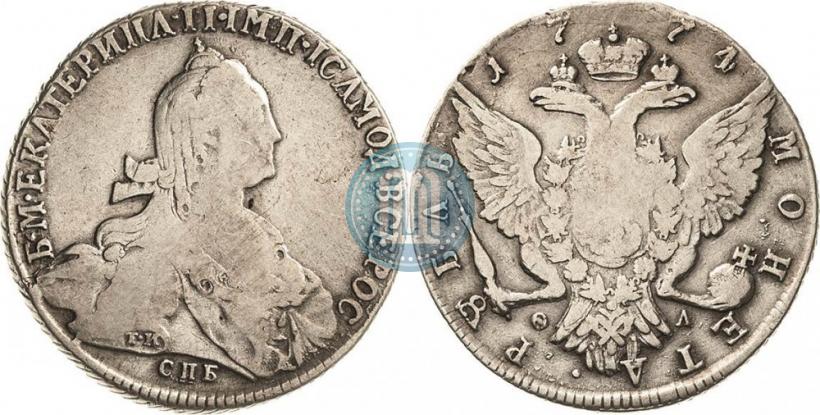 Picture 1 rouble 1774 year СПБ-ФЛ 