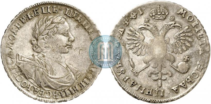Фото 1 рубль 1719 года OK "Портрет в латах"