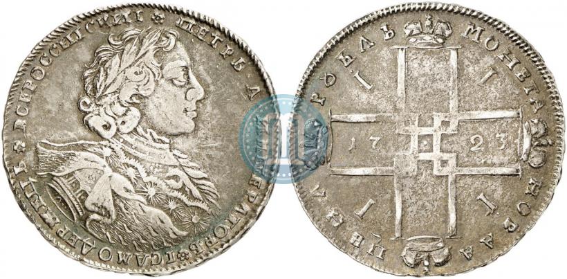 Фото 1 рубль 1723 года OK "Портрет в горностаевой мантии"