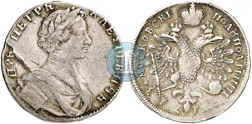 Фото Полуполтинник 1713 года G "Портрет работы С. Гуэна"