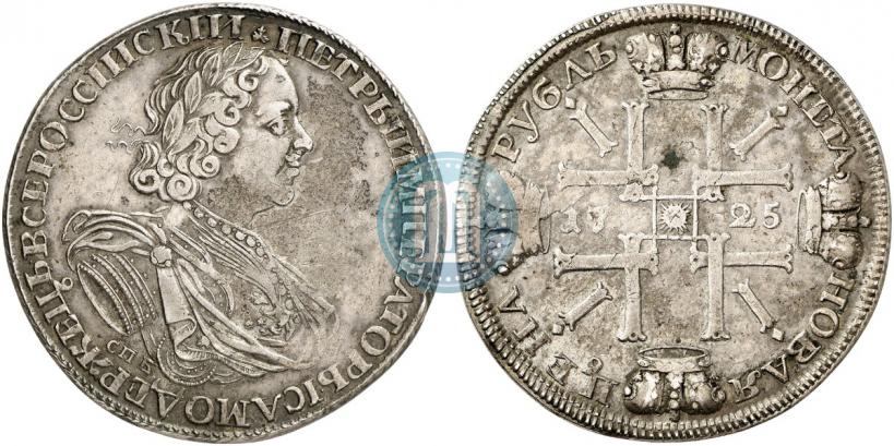 Picture 1 rouble 1725 year СПБ "Sun rouble, portrait in armour"