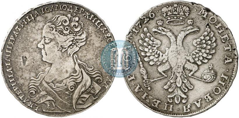 Picture 1 rouble 1726 year  "Moscow type, portrait turned to the left"