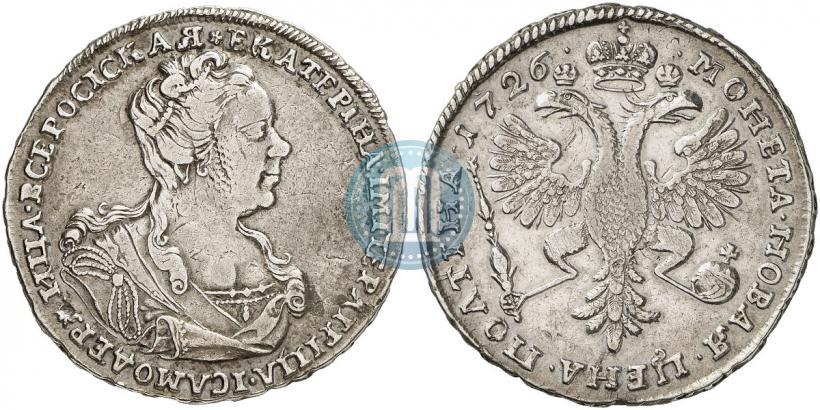Picture Poltina 1726 year  "Moscow type, portrait turned to the right"