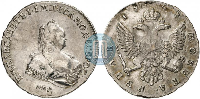 Picture 1 rouble 1742 year ММД 