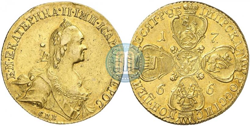 Picture 10 roubles 1766 year СПБ 