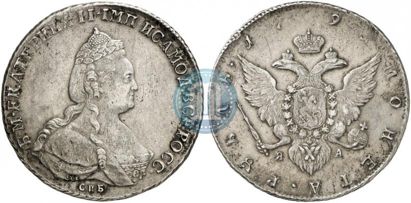 Фото 1 рубль 1791 года СПБ-ЯА 