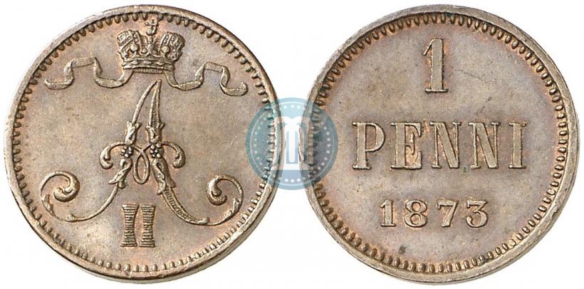Фото 1 пенни 1873 года  