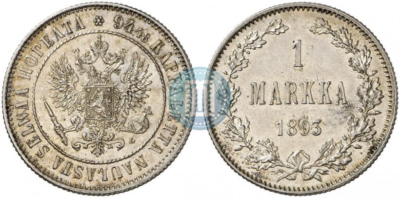 Picture 1 markka 1893 year L 