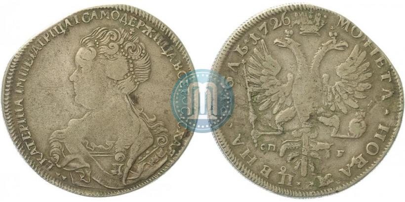 Picture 1 rouble 1726 year СПБ "Petersburg type, portrait turned to the left"