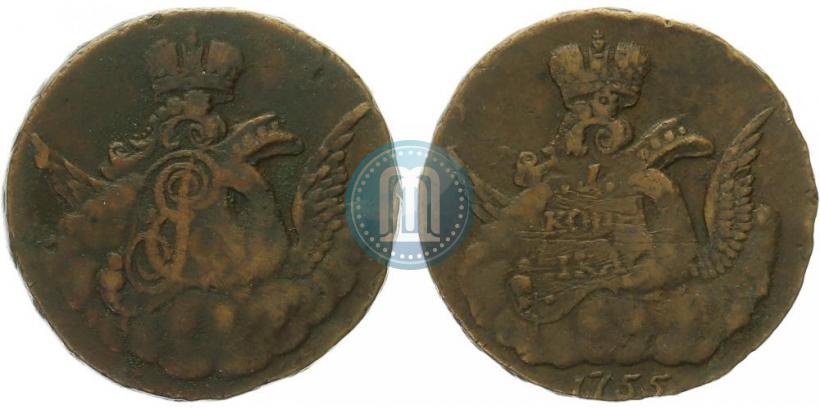 Picture 1 kopeck 1755 year  