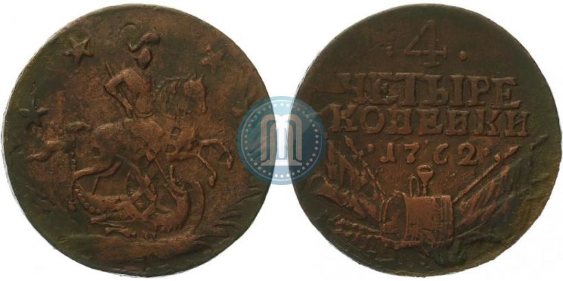 Picture 4 kopecks 1762 year  