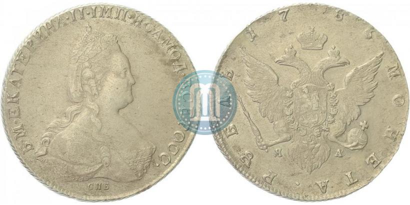 Фото 1 рубль 1786 года СПБ-ЯА 