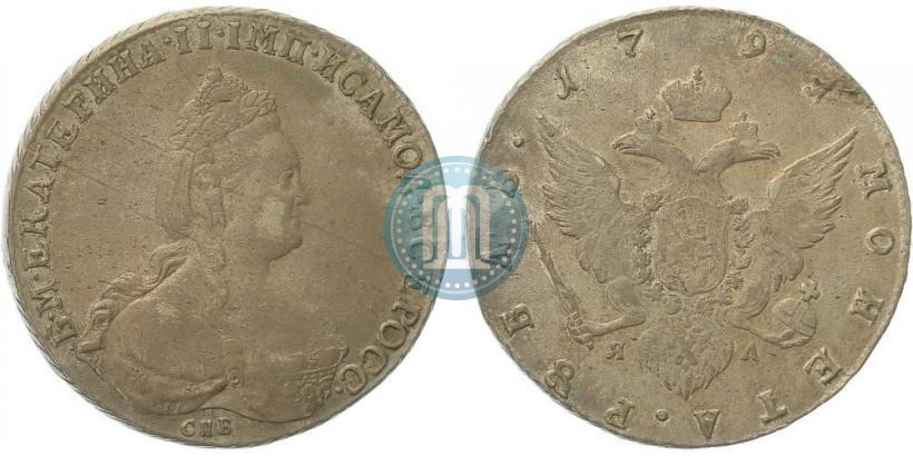 Фото 1 рубль 1791 года СПБ-ЯА 