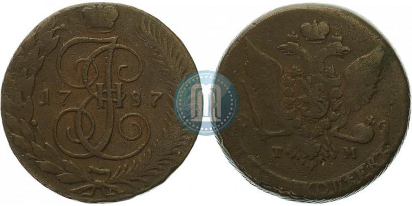 Picture 5 kopecks 1787 year ТМ 