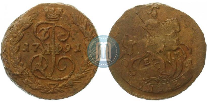 Picture 1 kopeck 1791 year ЕМ 