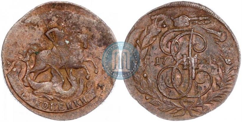 Фото 2 копейки 1788 года ММ 