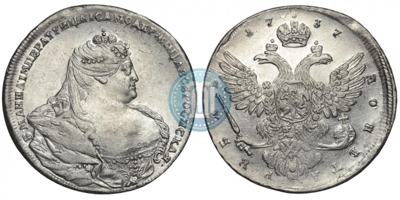 Picture 1 rouble 1737 year  "Moscow type"