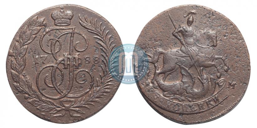 Фото 2 копейки 1788 года ММ 