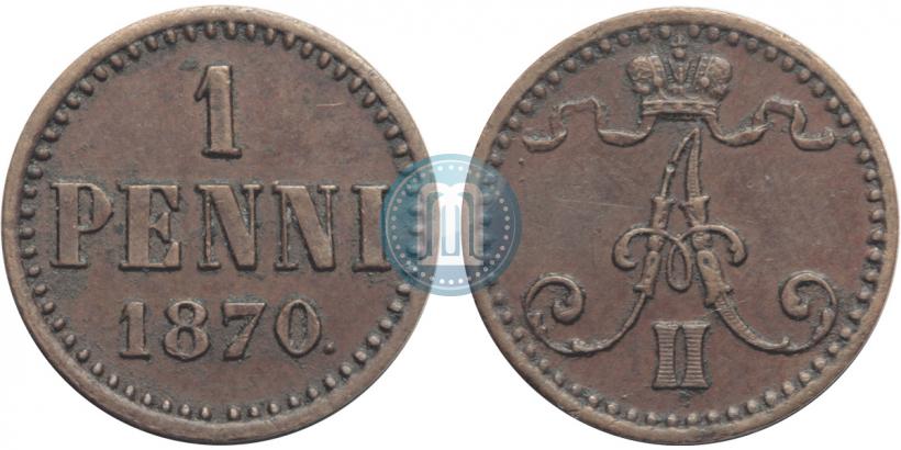 Фото 1 пенни 1870 года  