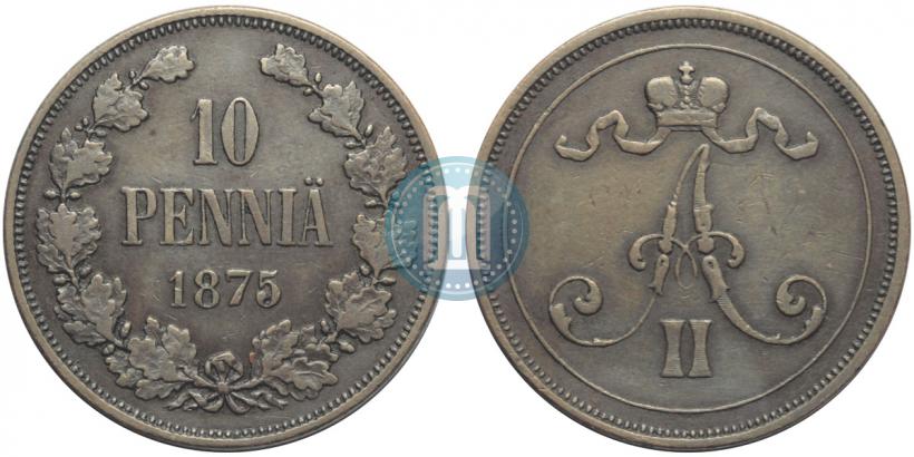 Picture 10 pennia 1875 year  