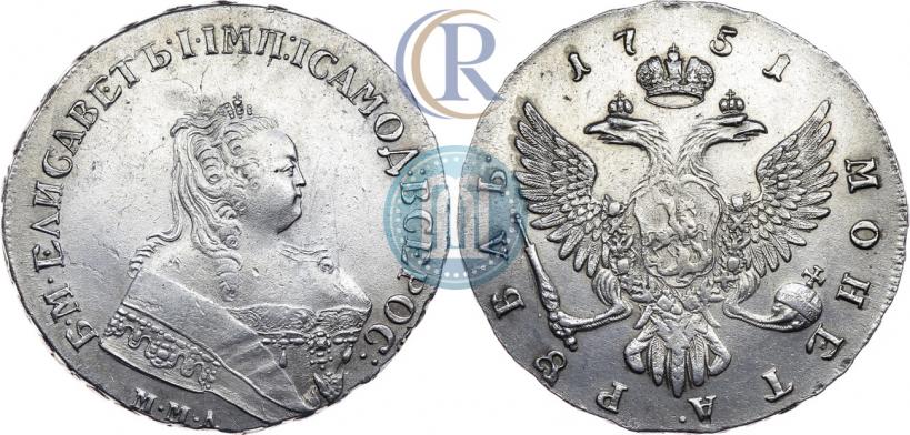 Фото 1 рубль 1751 года ММД 