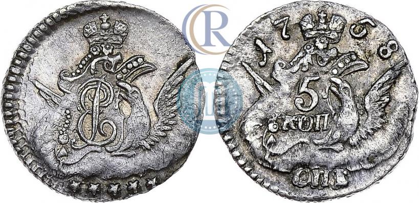 Фото 5 копеек 1758 года СПБ 
