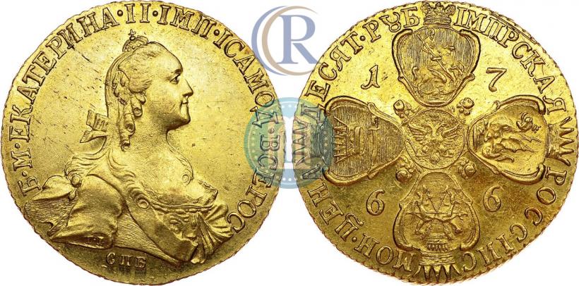 Picture 10 roubles 1766 year СПБ 