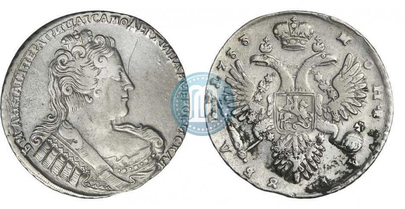 Фото 1 рубль 1733 года  