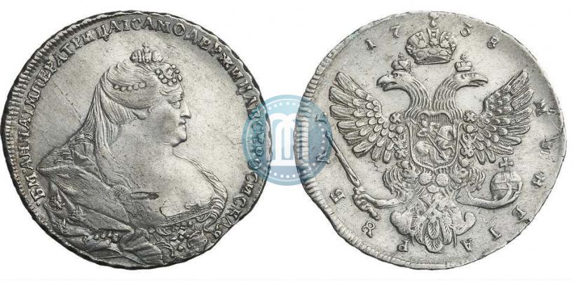 Picture 1 rouble 1738 year  "Moscow type"