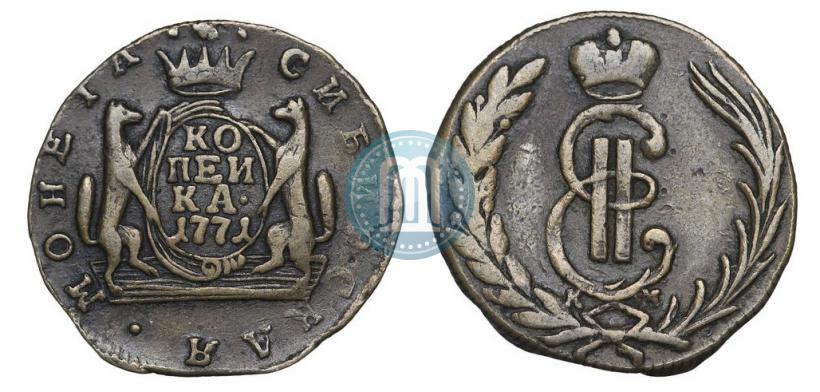 Picture 1 kopeck 1771 year КМ 