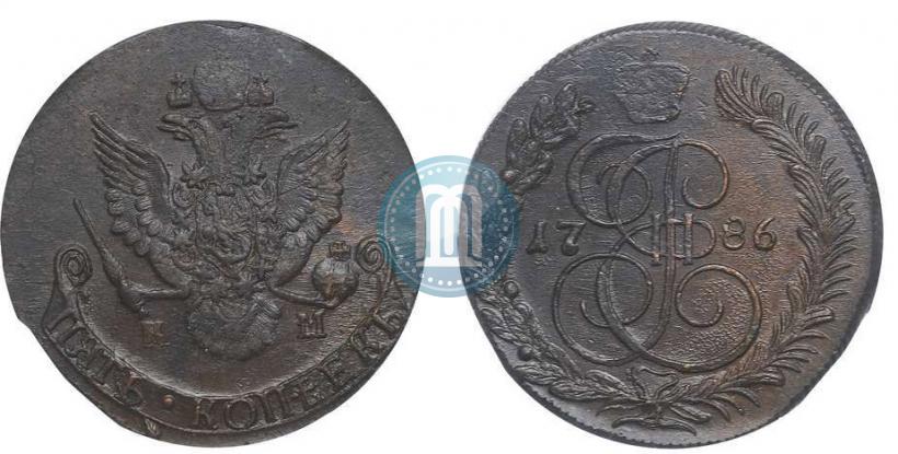 Picture 5 kopecks 1786 year КМ 