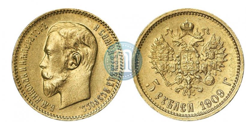 Picture 5 roubles 1909 year (ЭБ) 