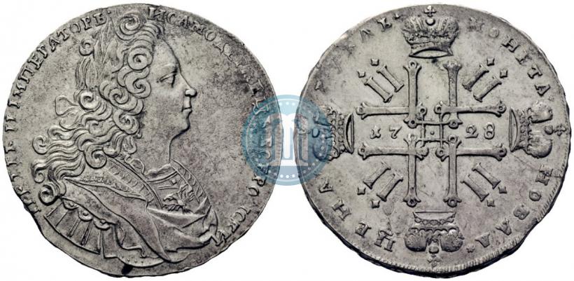 Picture 1 rouble 1727 year  "Moscow type"