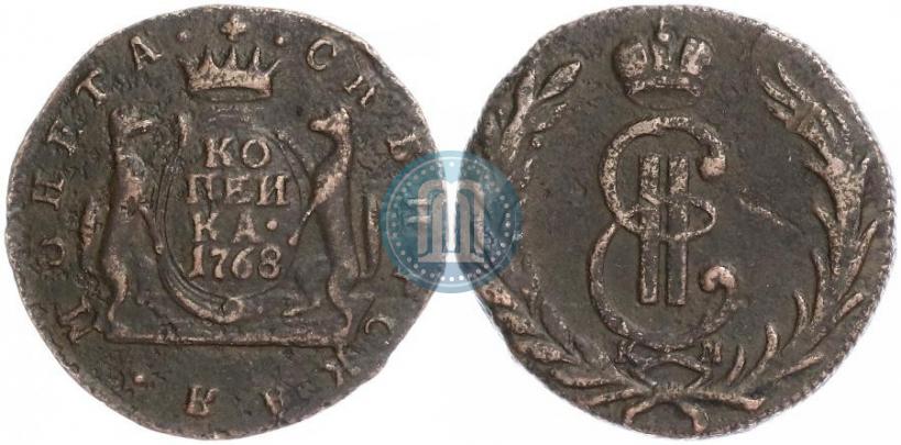 Picture 1 kopeck 1768 year КМ 