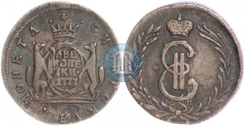 Фото 2 копейки 1777 года КМ 