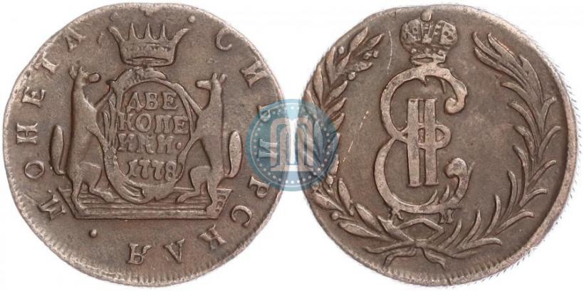 Фото 2 копейки 1778 года КМ 