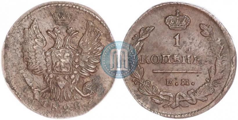 Picture 1 kopeck 1828 year ЕМ-ИК 