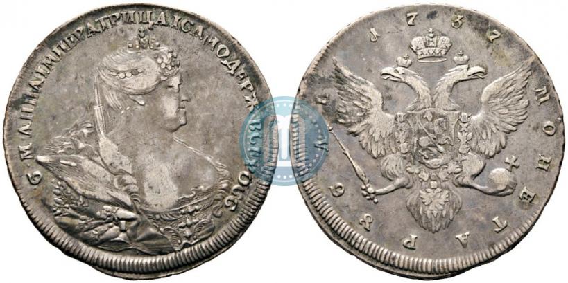 Фото 1 рубль 1737 года  "Работы Гедлингера"