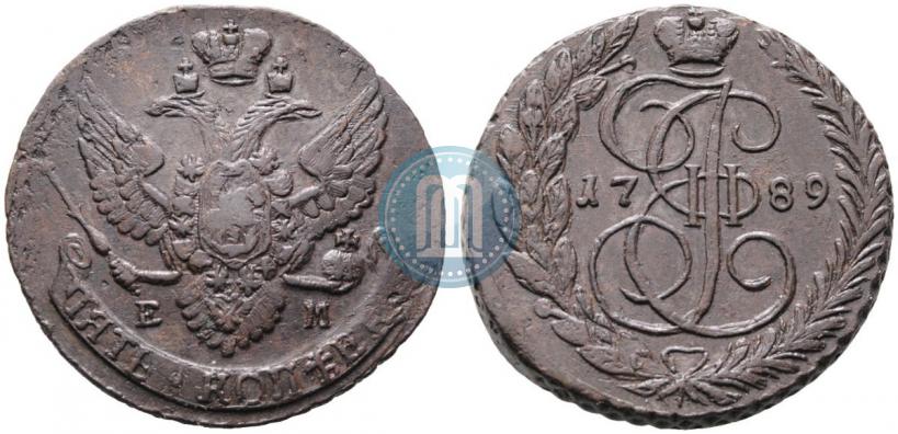 Фото 5 копеек 1789 года ЕМ 